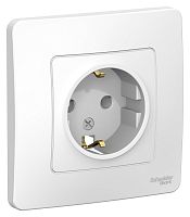 Розетка с заземлением с рамкой Systeme Electric Blanca 1-м. белый