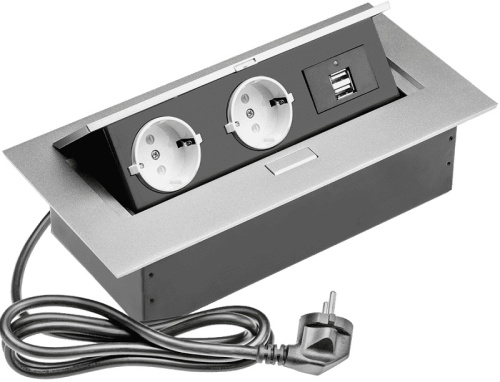 Розетка встраеваемая полуавтоматическая Sete 2-м.+2xUSB 225х110х67мм серый, Sete, купить, цена, доставка, безопасность Розетка встраеваемая полуавтоматическая Sete 2-м.+2xUSB 225х110х67мм серый Sete — купить по цене от 6 240 ₽ | ПрофБезопасность