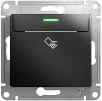 Выключатель карточный с подсветкой без рамки Systeme Electric Glossa 1-кл. антрацит