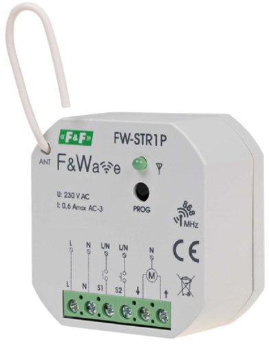 Реле управления ролетами в подразетник F&F FWave FW-STR1P до 8 радио передатчиков картинка