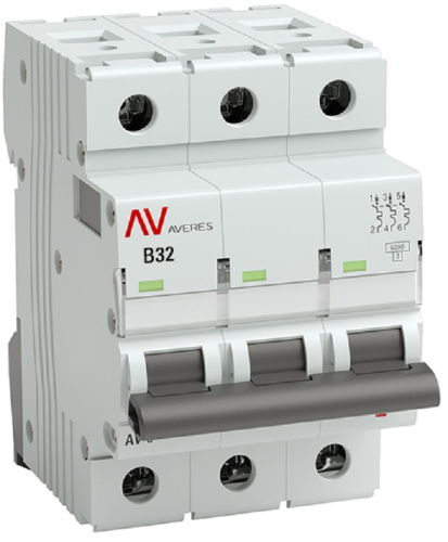 Выключатель автоматический EKF Averes AV-6 3п 32А B 6кА
