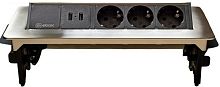Розетка встраеваемая полуавтоматическая Mebax 47 3-м.+2xUSB 276х93мм серый металлик Mebax — купить по цене от  | ПрофБезопасность