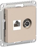 Розетка RJ45+TV Оконечная без рамки Systeme Electric AtlasDesign 2-м. песочный