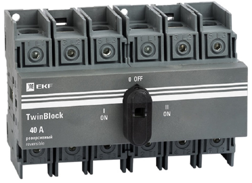 Рубильник реверсивный EKF PROxima TwinBlock 3п 40А с ручкой