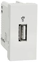 Розетка USB тип A без рамки Schneider Electric Unica Modular 1-м. 1 мод. 2400мА белый