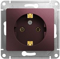 Розетка с заземлением без рамки Systeme Electric Glossa 1-м. баклажан