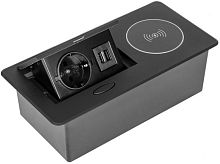 Розетка встраеваемая полуавтоматическая Sete 1-м.+беспроводная зарядка+2xUSB 210х108х72мм черный Sete — купить по цене от 8&nbsp;960 ₽ | ПрофБезопасность