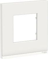 Рамка горизонтальная Schneider Electric Unica Studio Pure 1-м. стекло белое стекло/белый