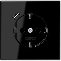 Розетка с заземлением +1хUSB тип C без рамки Jung LS990 1-м. черный Jung — купить по цене от 29&nbsp;742 ₽ | ПрофБезопасность
