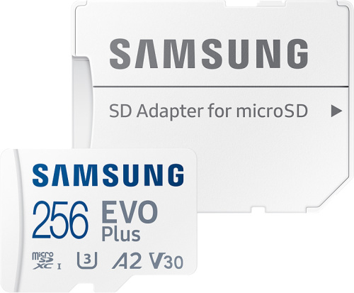 Карта памяти MicroSDXC Samsung EVO Plus 256Gb + адаптер, до 130МБ/с MB-MC256KA/EU