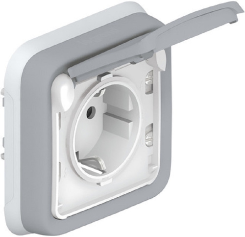 Розетка с заземлением с рамкой Legrand Plexo 1-м. крышка шторки IP55 серый Legrand — купить по цене от 2&nbsp;119 ₽ | ПрофБезопасность