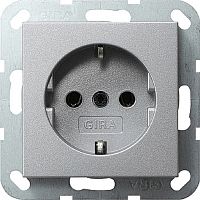 Розетка с заземлением без рамки Gira System55 1-м. 16А алюминий Gira — купить по цене от 1&nbsp;520 ₽ | ПрофБезопасность