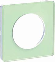 Рамка универсальная Schneider Electric Odace 1-м. зеленый лед/белый 