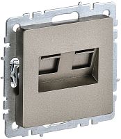 Розетка компьютерная без рамки IEK Brite РК10-2-БрШ 2-м. RJ45+RJ45 5e шампань