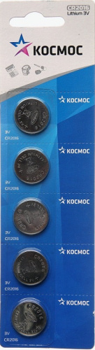 Элемент питания Космос CR2016 (1 шт) (батарейка) фото 2