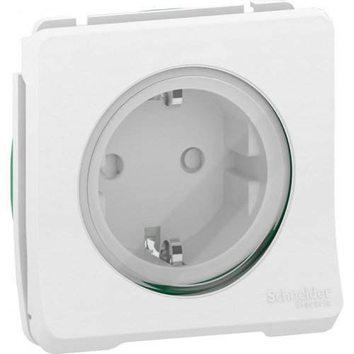 Розетка с заземлением без рамки Schneider Electric Mureva Styl 1-м. шторки IP55 белый Schneider Electric — купить по цене от 896 ₽ | ПрофБезопасность