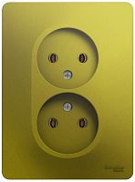 Розетка без заземления Systeme Electric Glossa 1-м. 2 мод. фисташковый