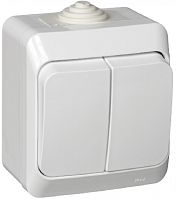 Выключатель накладной Systeme Electric Этюд 2-кл. IP44 белый