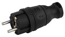 Вилка электрическая с заземлением прямая ЭРА V8-B-IP44 16А IP44 черный