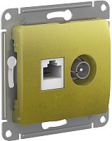 Розетка RJ45+TV Оконечная без рамки Systeme Electric Glossa 2-м. фисташковый