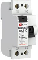 Выключатель дифференциального тока УЗО EKF Basic ВДТ-40 2п 63А 300мА 4,5,кА тип AC