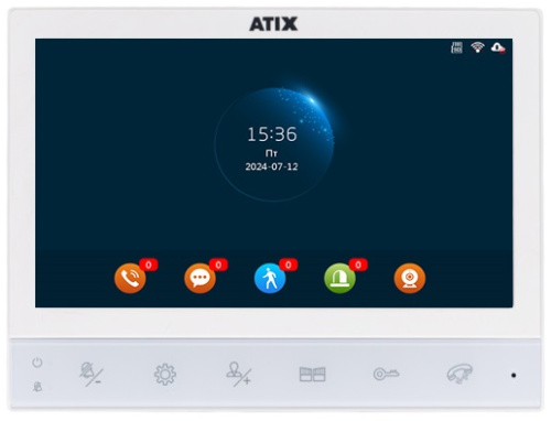 Монитор видеодомофона Atis AT-I-M741F/TW белый Atix — купить по цене от 10&nbsp;209 ₽ | ПрофБезопасность