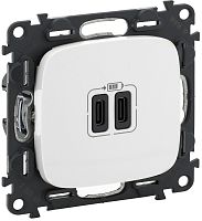 Розетка USB тип C+C без рамки Legrand Valena Allure 2-м. 3000мА жемчуг