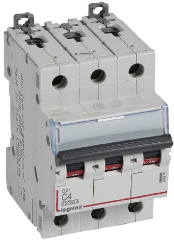 Выключатель автоматический Legrand DX3-E 10000 3п 4А C 16кА