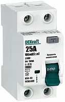 Выключатель дифференциального тока УЗО DeKraft УЗО-03 2п 25А 10мА 6,0кА тип AC 