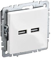 Розетка USB тип A+A без рамки IEK Brite РЮ10-1-БрБ 2-м. 3100мА белый