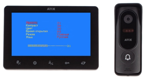 Комплект видеодомофона Atis AT-I-K730C/T черный Atix — купить по цене от 7&nbsp;221 ₽ | ПрофБезопасность