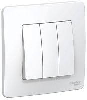 Выключатель с рамкой Systeme Electric Blanca 3-кл. белый