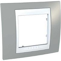 Рамка горизонтальная Schneider Electric Unica Хамелеон 1-м. серый/белый Schneider Electric — купить по цене от 363 ₽ | ПрофБезопасность