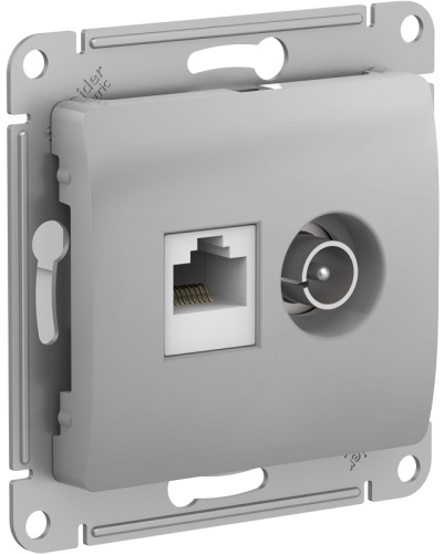 Розетка RJ45+TV Оконечная без рамки Systeme Electric Glossa 2-м. алюминий, Systeme Electric, купить, цена, доставка, безопасность Розетка RJ45+TV Оконечная без рамки Systeme Electric Glossa 2-м. алюминий Systeme Electric — купить по цене от 1 769 ₽ | ПрофБезопасность