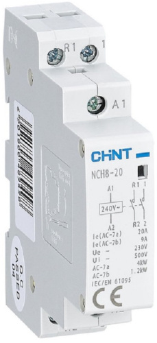 Контактор модульный CHINT NCH8-20/20 1п 2НО 20А 230В АС