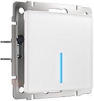 Выключатель сенсорный с подсветкой по Wi-Fi без рамки Werkel 2-кл. белый глянцевый
