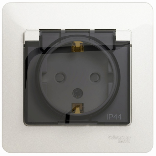 Розетка с заземлением с рамкой Systeme Electric Glossa 1-м. крышка шторки IP44 перламутр, Systeme Electric, купить, цена, доставка, безопасность Розетка с заземлением с рамкой Systeme Electric Glossa 1-м. крышка шторки IP44 перламутр Systeme Electric — купить по цене от 731 ₽ | ПрофБезопасность