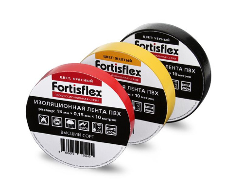 Изолента Fortisflex ПВХ 15x0.15х10 желтый