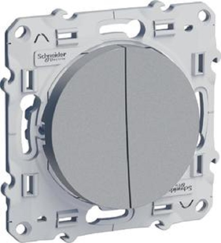 Выключатель без рамки Schneider Electric Odace 2-кл. алюминий, Schneider Electric, купить, цена, доставка, безопасность фото 2 Выключатель без рамки Schneider Electric Odace 2-кл. алюминий Schneider Electric — купить по цене от 650 ₽ | ПрофБезопасность фото 2