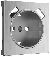 Лицевая панель Werkel для 1-м. розетки 220В+2хUSB серебряный рифленый