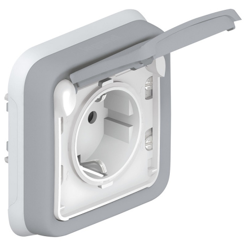 Розетка с заземлением с рамкой Legrand Plexo 1-м. крышка шторки IP55 серый Legrand — купить по цене от 2&nbsp;119 ₽ | ПрофБезопасность фото 2