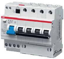 Автомат дифференциального тока АВДТ ABB DS204 4п 20А 30мА 6,0кА C тип AC