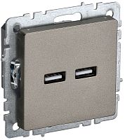 Розетка USB тип A+A без рамки IEK Brite РЮ10-1-БрШ 2-м. 3100мА шампань