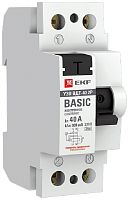 Выключатель дифференциального тока УЗО EKF Basic ВДТ-40 2п 40А 300мА 4,5,кА тип AC