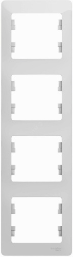 Рамка вертикальная Systeme Electric Glossa 4-м. белый Systeme Electric — купить по цене от 342 ₽ | ПрофБезопасность