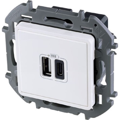 Розетка USB тип A+С без рамки Legrand Inspiria 2-м. 3000мА белый Legrand — купить по цене от 1&nbsp;955 ₽ | ПрофБезопасность