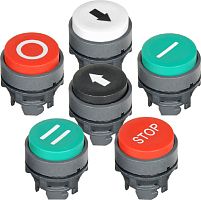 Головка кнопки Tekfor LAY4-EL434 пружинный возврат с маркировкой  "STOP" красный картинка