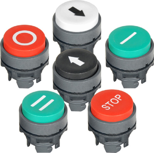Головка кнопки Tekfor LAY4-EL336 пружинный возврат с маркировкой "II" зеленый картинка