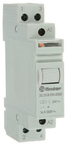 Реле импульсное на DIN-рейку Finder 1п 1НО+1НЗ 16А 24В AC