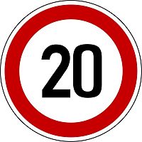 Дорожный знак 3.24 - Ограничение максимальной скорости 20 км/ч картинка